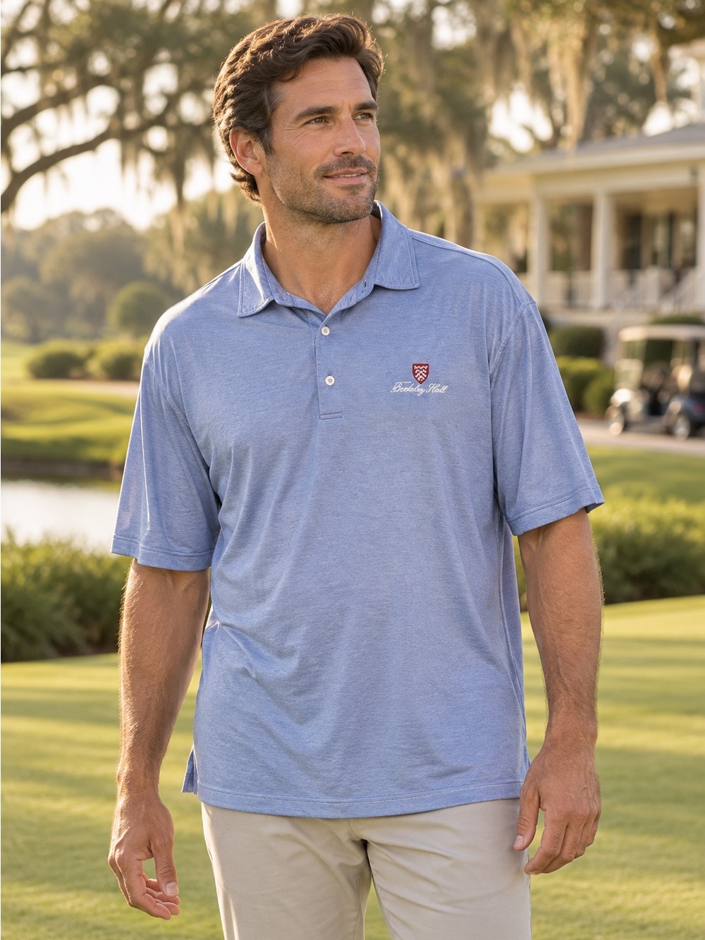 Fairway & Greene Berkeley Hall Golf Polo Men’s Size XXL Heather Blue 100% Cotton